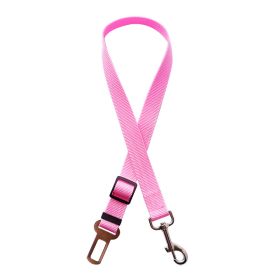 Pet Car Seat Belt Car Retractable Hand Holding Rope (Color: Pink)