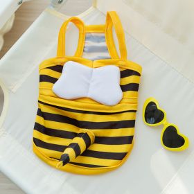 Dog Cute Bee Shape Swimsuit Suspenders Bifeet (Option: Yellow black bee-XL)