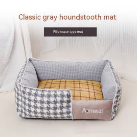 Removable And Washable Pet Bed Four Seasons Universal (Option: Classic Grey-With Mat Cover-M)