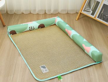 Pet Mat Ice Rattan Weaving (Option: Geometric plant-M)