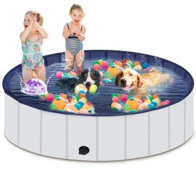 Foldable Dog Pool, Portable Hard Plastic Pet Pool For Dogs And Cats, Sturdy And Durable Pet Wading Pool For Indoor And Outdoor (Option: 63x12inch)