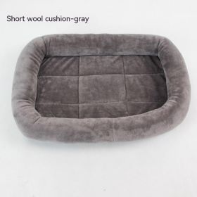 Teddy Bichon Cage Mat Small And Medium Dog Mat TeddyPomeranian Cotton Cushion (Option: Crystal Velvet Gray Short Hair-M Medium About 54X40CM)