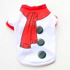 Red Christmas Style Christmas Snowman Pet Clothing Dog T-shirt (Option: Christmas Snowman-M)