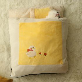 Cat Nest Winter Warm Semi-enclosed Quilt (Option: Small Yellow Duck-L)