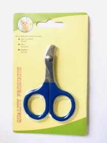 Pet Nail Clipper Small And Medium-sized (Option: Card Insertion Sapphire Blue-Short Tail Full Steel Cut)