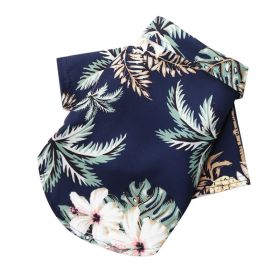 Small And Medium Dogs Beach Pineapple Shirt Hawaiian Pet Dog Cat Golden Retriever Spring And Summer Four Seasons Clothes (Option: Coconut Tree Shirt Black-S)