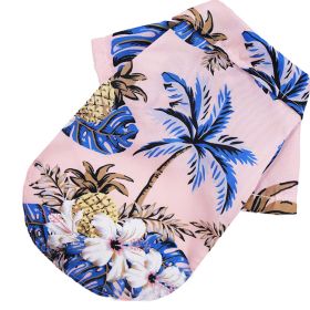 Small And Medium Dogs Beach Pineapple Shirt Hawaiian Pet Dog Cat Golden Retriever Spring And Summer Four Seasons Clothes (Option: Coconut Shirt Pink-S)