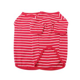 Pet Clothing Cotton Small Dog Jarre Aero Bull (Option: Red And White Stripes-S)