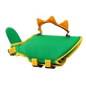 Animal-shaped Bee Dog Life Jacket Medium (Option: Green Dinosaur-S)