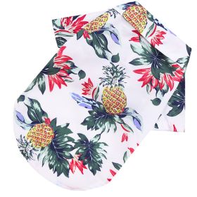 Small And Medium Dogs Beach Pineapple Shirt Hawaiian Pet Dog Cat Golden Retriever Spring And Summer Four Seasons Clothes (Option: Pineapple Shirt White-S)