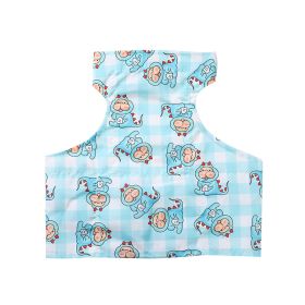 Pet Cooling Clothes Anti-heatstroke Cooling Ice Apron Cooling Ice Vest Cooling Clothes (Option: Blue Little Dinosaur-S)