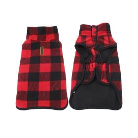 Coat Vest Polar Fleece Winter Thickened Jarre Aero Bull (Option: Red Black Plaid-S)