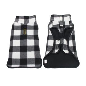 Coat Vest Polar Fleece Winter Thickened Jarre Aero Bull (Option: Black And White Plaid-S)