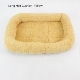 Teddy Bichon Cage Mat Small And Medium Dog Mat TeddyPomeranian Cotton Cushion (Option: Yellow Long Hair-M Medium About 54X40CM)