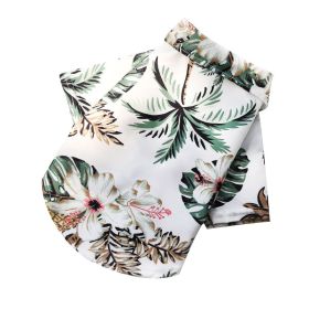 Small And Medium Dogs Beach Pineapple Shirt Hawaiian Pet Dog Cat Golden Retriever Spring And Summer Four Seasons Clothes (Option: Coconut Tree Shirt White-L)