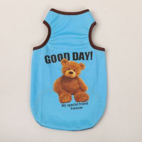 Breathable Thin Pet Clothes Summer Puppy Clothes Cat Clothes Dog Vest (Option: Blue-S)