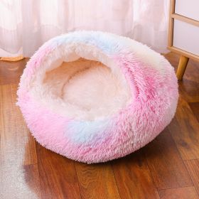 Waterproof Dog Kennel Warm Room Semi Enclosed (Option: Rainbow Color-40cm)