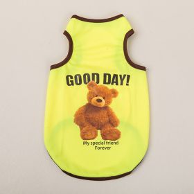 Breathable Thin Pet Clothes Summer Puppy Clothes Cat Clothes Dog Vest (Option: Yellow-M)